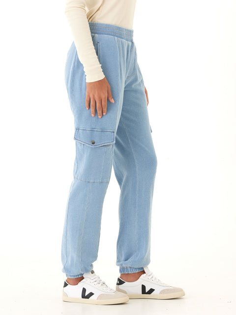 Daphnie Denim Terry Cargo Jogger