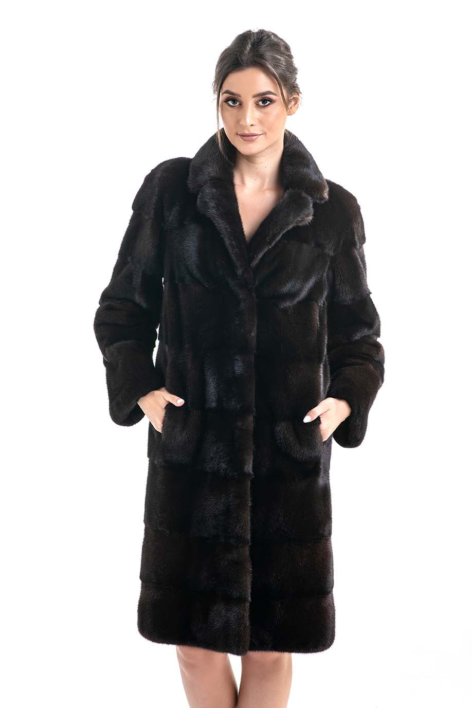 Dark Brown Genuine Mink Fur Coat-Fur Coats-Buy Me Fur Ltd-Dark Brown-S-Genuine Mink Fur-Urbanheer