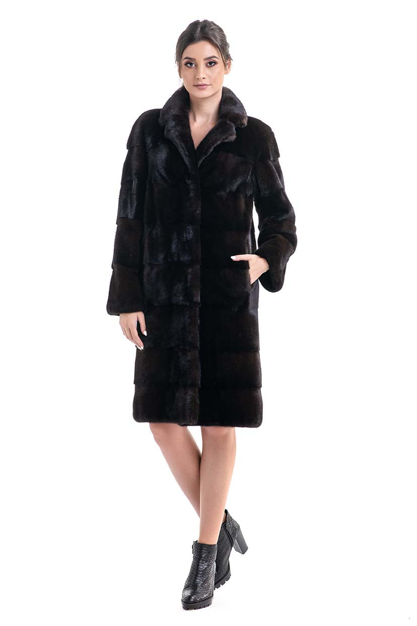 Dark Brown Genuine Mink Fur Coat-Fur Coats-Buy Me Fur Ltd-Dark Brown-S-Genuine Mink Fur-Urbanheer