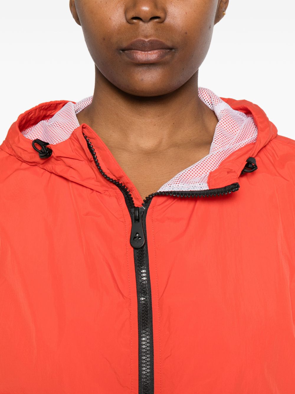Dark Orange Hooded Zip Blouson Jacket for Comfort