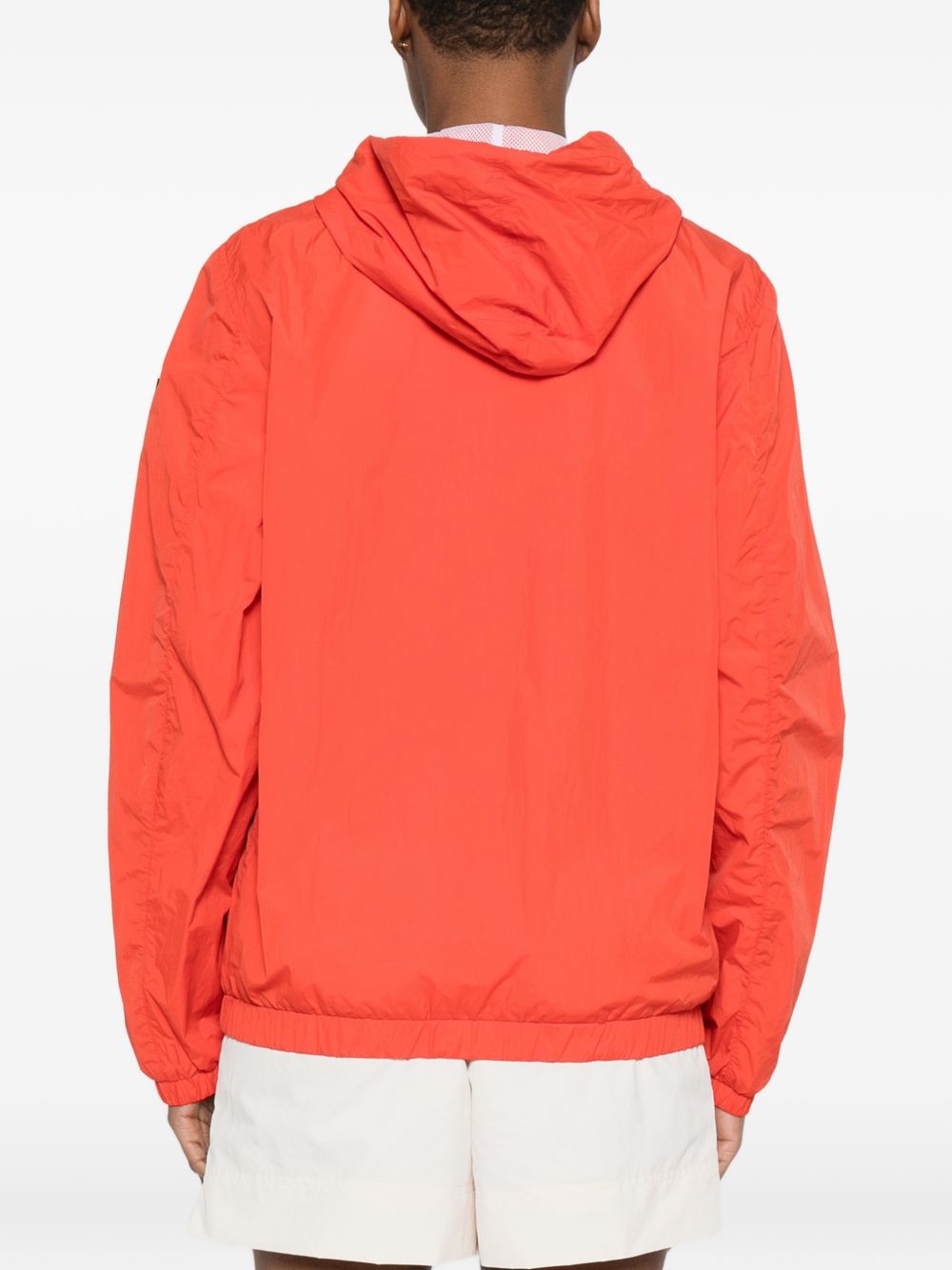 Dark Orange Hooded Zip Blouson Jacket for Comfort
