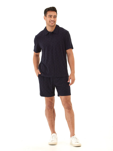 Darryn Jacquard Terry 2-Button Polo