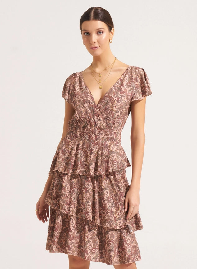 Darya Mini Dress Maizey Moccasin-Dress-Morrato Bali-XS-Urbanheer