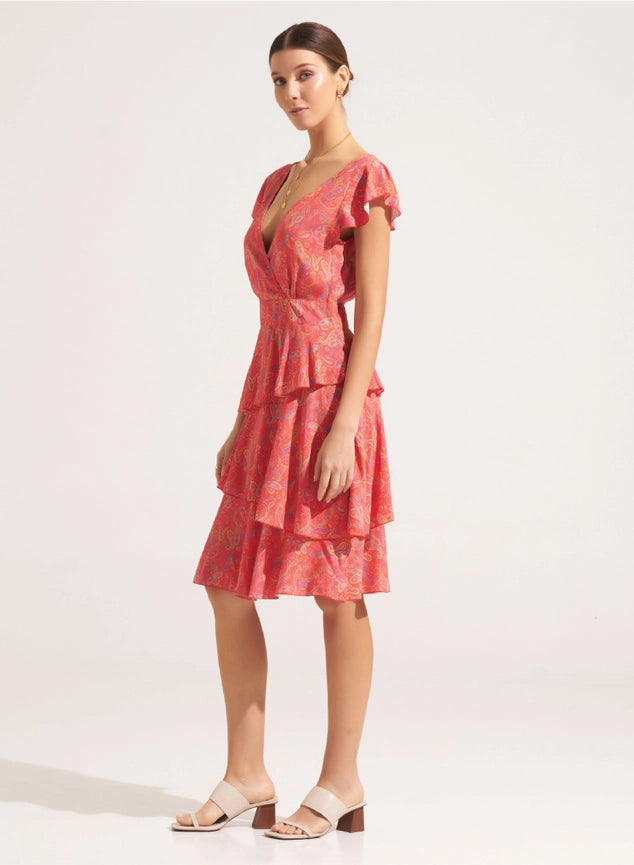 Darya Mini Dress Maizey Orange Red-Dress-Morrato Bali-XS-Urbanheer