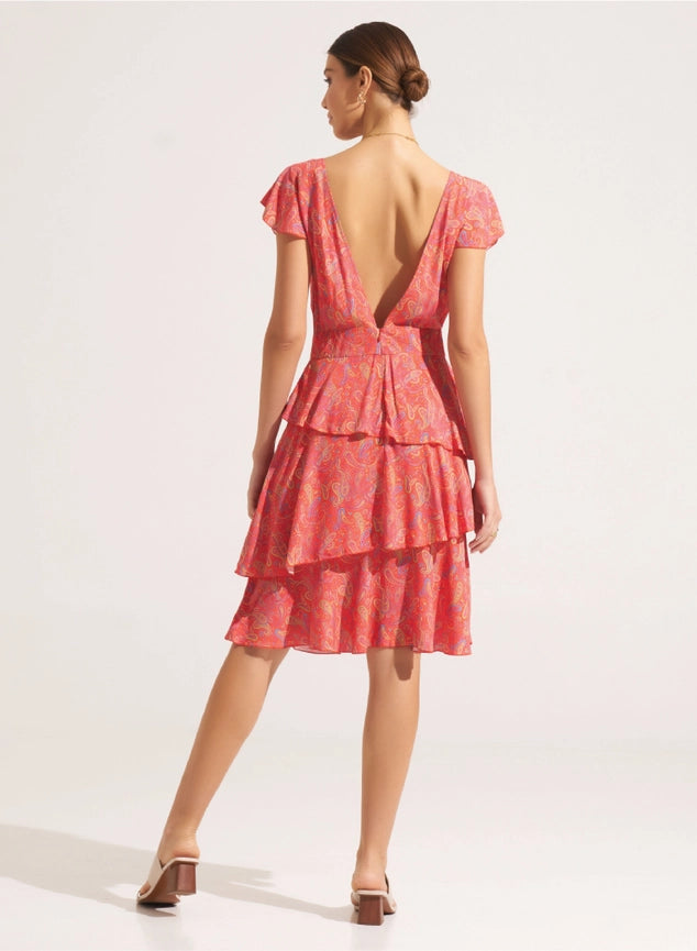 Darya Mini Dress Maizey Orange Red-Dress-Morrato Bali-XS-Urbanheer