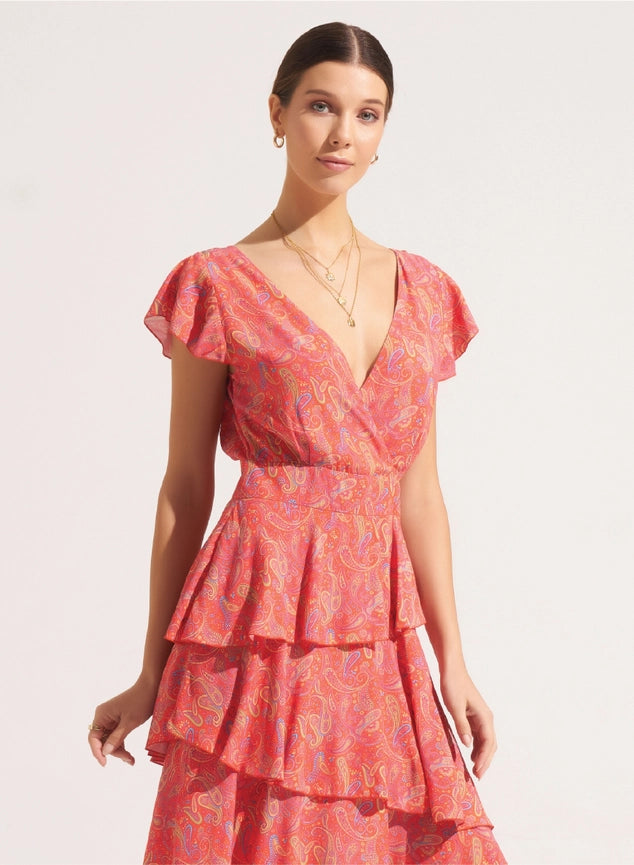 Darya Mini Dress Maizey Orange Red-Dress-Morrato Bali-XS-Urbanheer