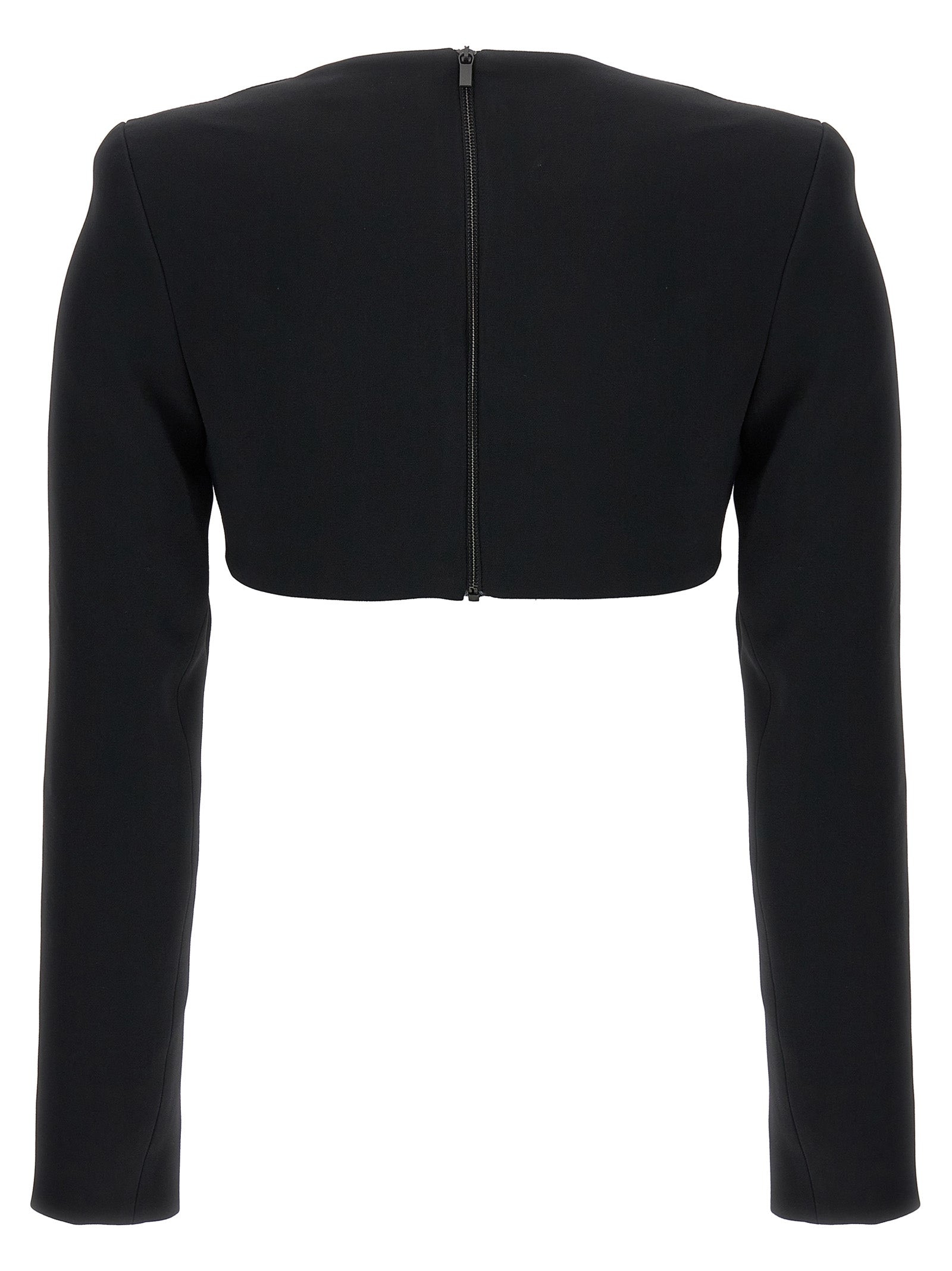 David Koma Top 3d Crystsal Chain And Square Neck