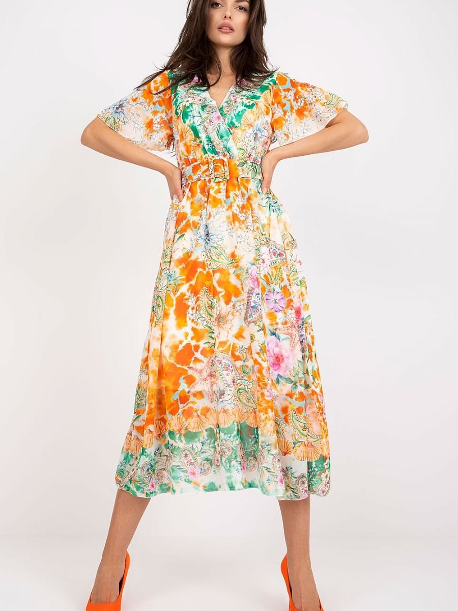 Daydress Women Outfit 196204 Italy Moda-Day Dresses-Italy Moda-orange-one-size-fits-all-Urbanheer