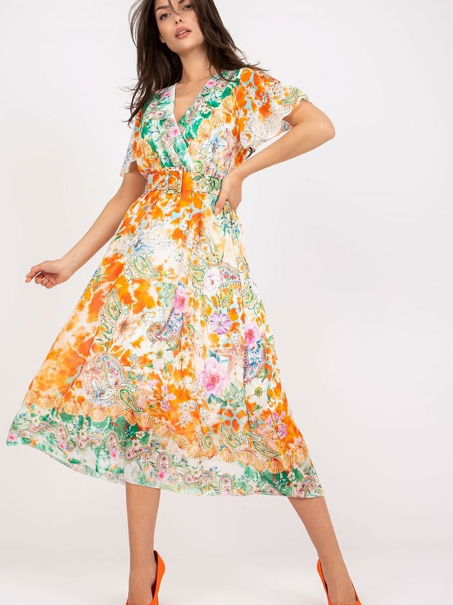 Daydress Women Outfit 196204 Italy Moda-Day Dresses-Italy Moda-orange-one-size-fits-all-Urbanheer