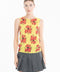 Débardeur col rond cachemire jaune fluo imprimé floral femme - KELLY 26-col rond femme-Studio Cashmere8-S-M-SC8-01107-jaune fluo/imprimé-Urbanheer