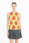 Débardeur col rond cachemire jaune fluo imprimé floral femme - KELLY 26-col rond femme-Studio Cashmere8-S-M-SC8-01107-jaune fluo/imprimé-Urbanheer
