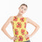 Débardeur col rond cachemire jaune fluo imprimé floral femme - KELLY 26-col rond femme-Studio Cashmere8-S-M-SC8-01107-jaune fluo/imprimé-Urbanheer