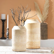 Decorative Handcrafted Accent Wood Vase For Living