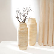 Decorative Handcrafted Accent Wood Vase for Living