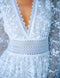 Deep V-Neck Lace Tiered Dress POWDER BLUE-Dress-Endless Blu-S-POWDER BLUE-Urbanheer