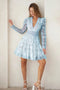 Deep V-Neck Lace Tiered Dress POWDER BLUE-Dress-Endless Blu-S-POWDER BLUE-Urbanheer