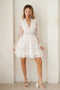Deep V-Neck Lace Tiered Dress White-Dress-Endless Blu-S-White-Urbanheer