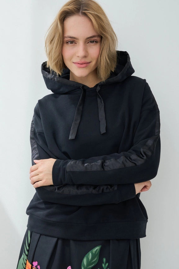Deluxe Hoodie Black-Hoodie-MARIANNA DÉRI-S-Urbanheer