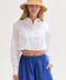 Demi Poplin Bubble Hem Semi Cropped Shirt