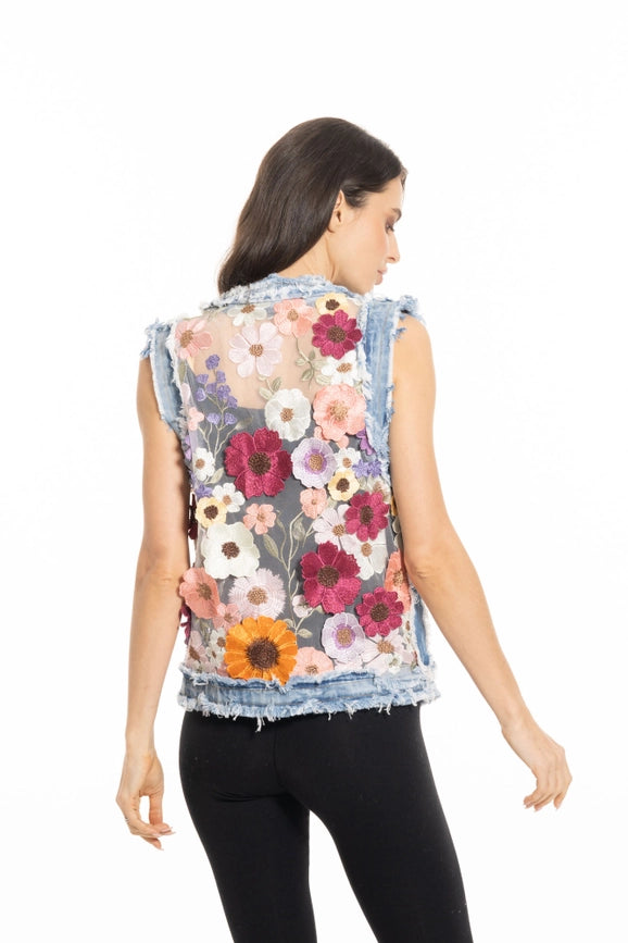 Denim Embroidered Vest-Vest-Adore-S-Urbanheer