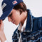 Denim Jacket with Frayed Design and Unfinished Hem-Jacket-Q2-S-Blue-Urbanheer