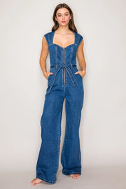 Denim Jumpsuit-Jumpsuit-Curds and Whey-S-DARK BLUE-Urbanheer