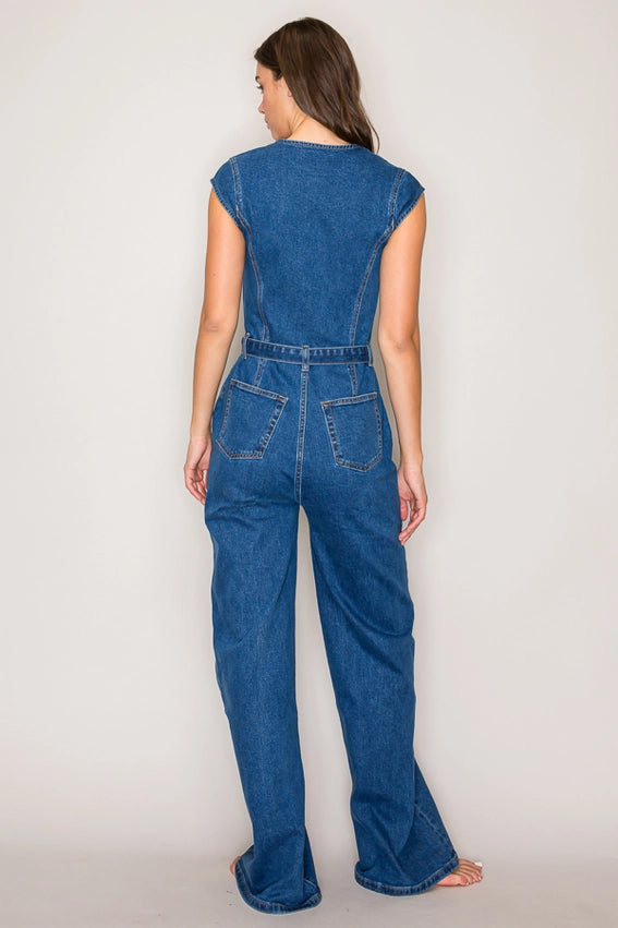Denim Jumpsuit-Jumpsuit-Curds and Whey-S-DARK BLUE-Urbanheer