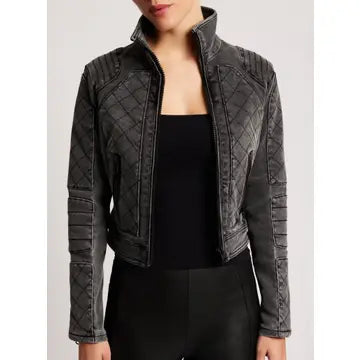 Denim Moto Jacket - Charcoal Jls