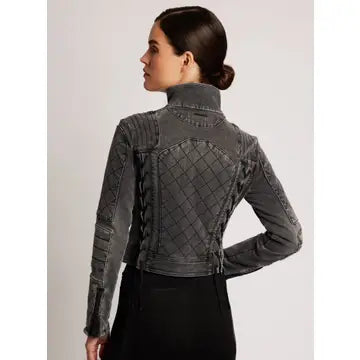 Denim Moto Jacket - Charcoal Jls