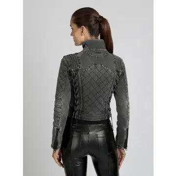 Denim Moto Jacket - Charcoal Jls