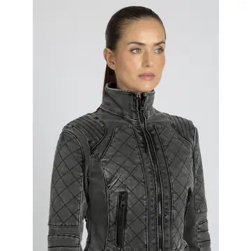 Denim Moto Jacket - Charcoal Jls