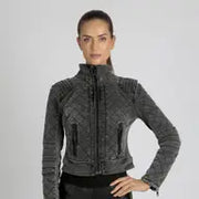 Denim Moto Jacket - Charcoal Jls