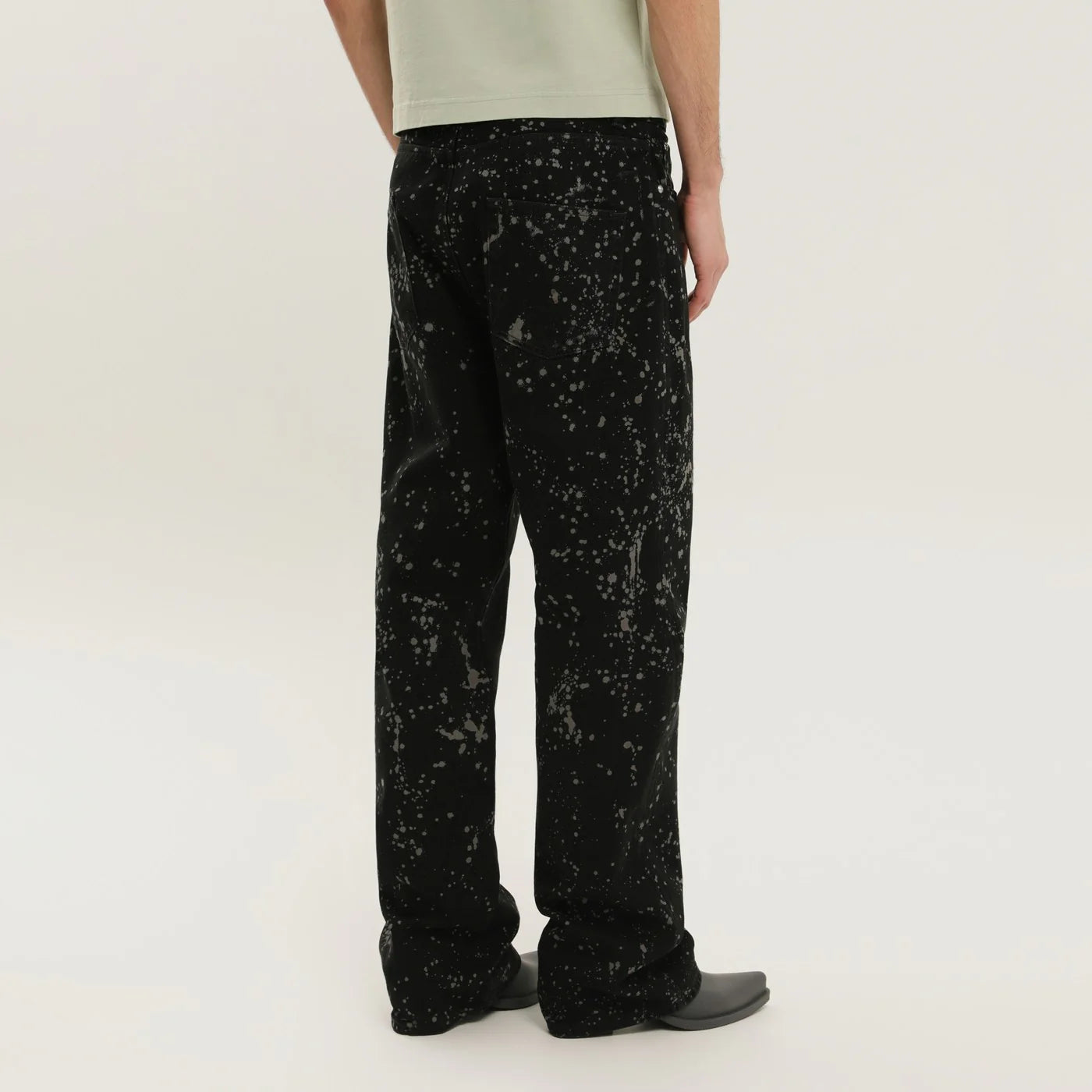 Denim Rhodesian Spot Pants with Paint Splatter