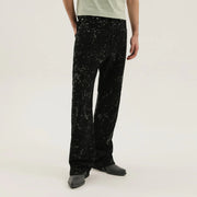 Denim Rhodesian Spot Pants with Paint Splatter