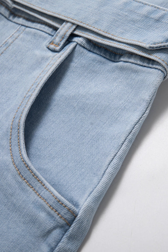 Denim Rompers with Finished Hem-Rompers-BAYEAS-XS-LIGHT BLUE-Urbanheer