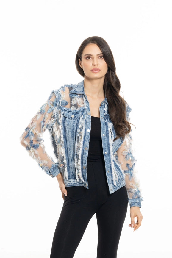 Denim and Floral Lace Jacket-Jacket-Adore-S-Urbanheer