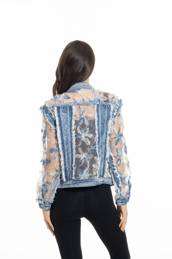 Denim and Floral Lace Jacket-Jacket-Adore-S-Urbanheer