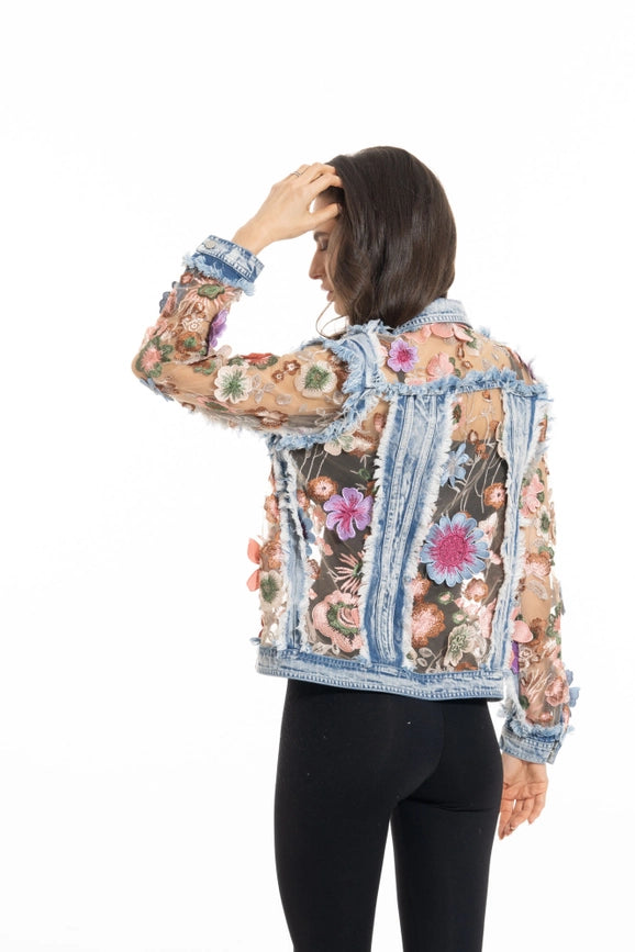 Denim and Lace Embroidered Jacket-Jacket-Adore-S-Urbanheer