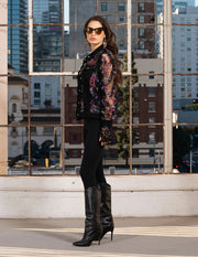 Denim and Mesh Floral Jacket-Jacket-Adore-S-Urbanheer