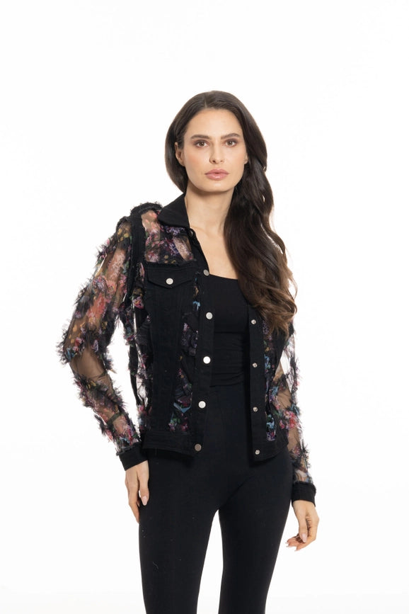 Denim and Mesh Floral Jacket-Jacket-Adore-S-Urbanheer