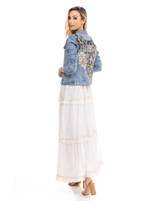 Denim Jacket With Rhinestones On The Back-Jacket-Tantra-S-Urbanheer
