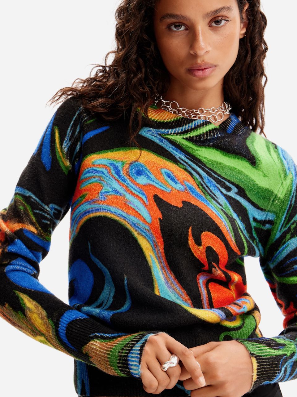 Desigual Sweater Swirl Print