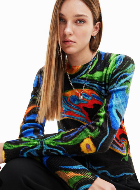 Desigual Sweater Swirl Print
