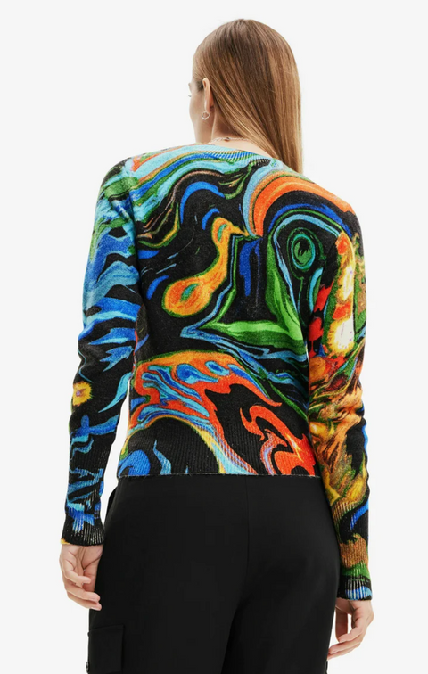 Desigual Sweater Swirl Print