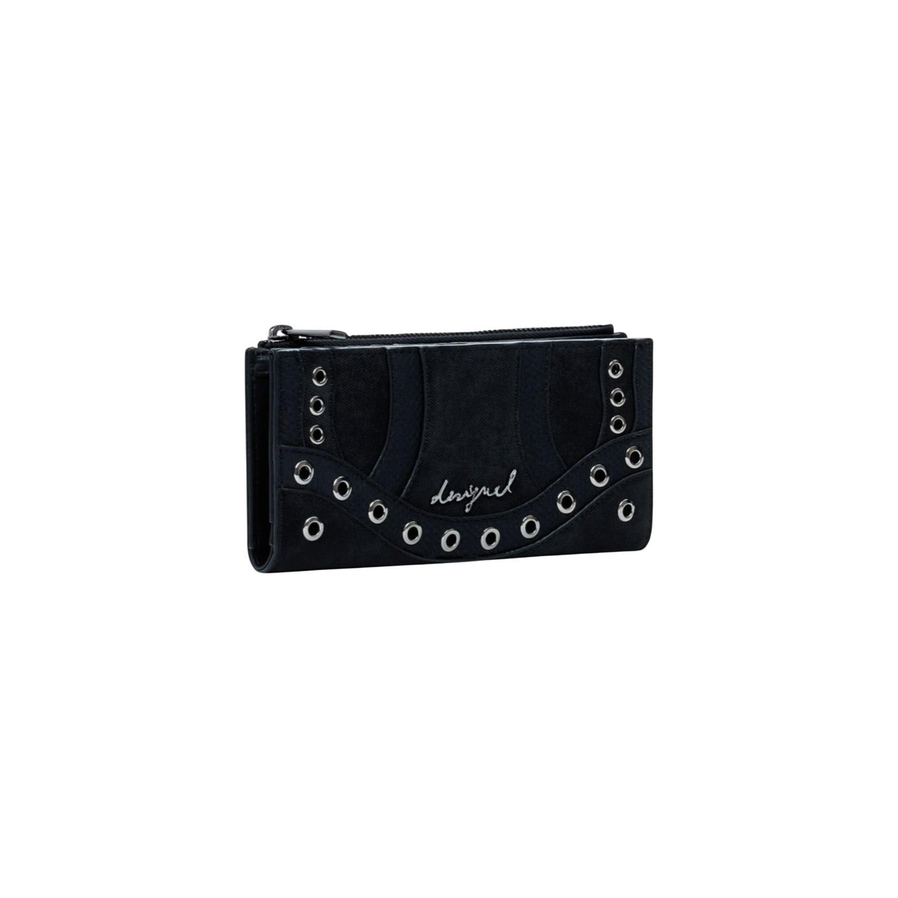 Desigual Women Wallet Black with Snake Print