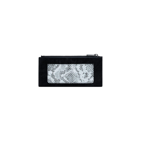 Women's Wallet Black with Snake Print