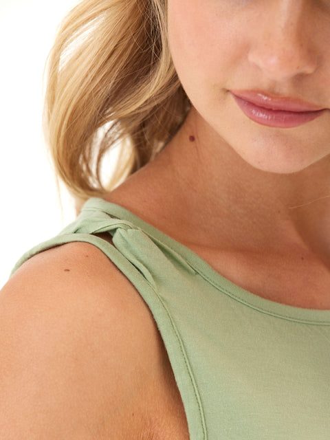 Desirae Tencel Jersey Twist Shoulder Tank