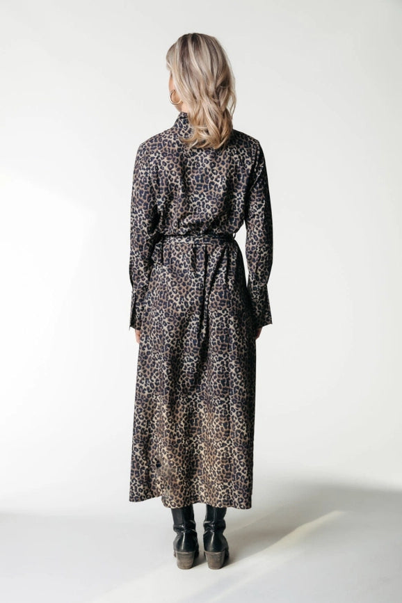Desiree Leopard Dress | Warm Brown-Dress-Colourful Rebel-XS-Warm Brown-Urbanheer