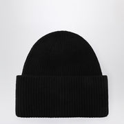 Destin Black wool and cashmere beanie
