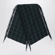 Destin British green check wool and cashmere shawl